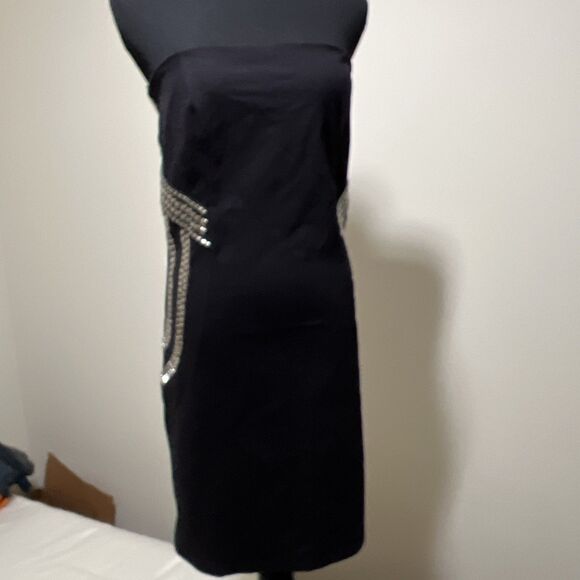 Vgt Guess Y2K Studded Strapless BodyCon Dress 10 Punk Sexy Vamp Mini - Picture 3 of 14